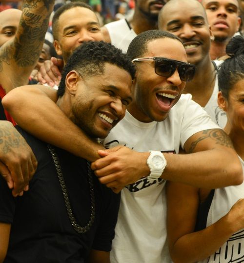 Sexy Usher and Ludacris at the Team Usher Vs Team Luda game Lipstick
